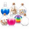 Spherical Glass Bottles, 8 Oz Round Bottle with Stopper, Glass Sphere Jar Reusable Refillable Bottles for Sand Costume Props DIY