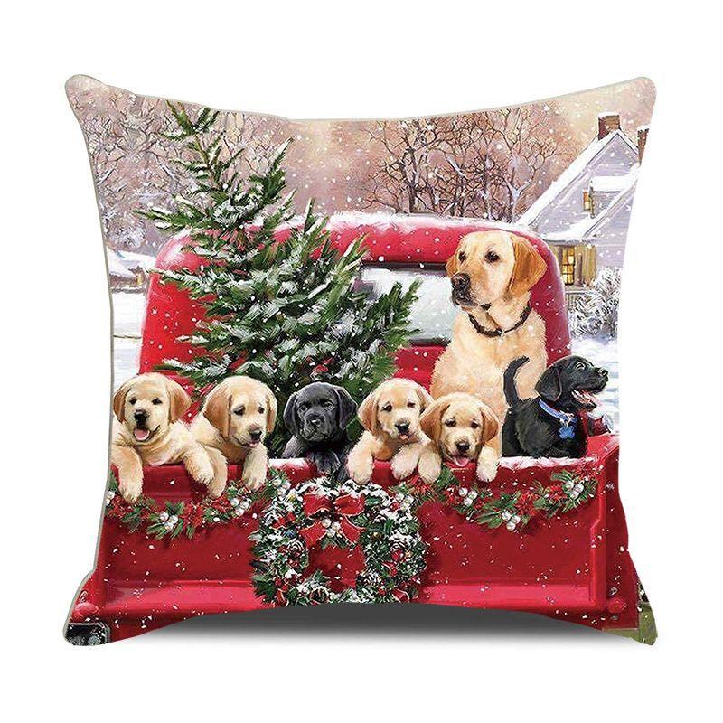 European Christmas Pillow Cushion Creative Home Linen Short Plush Bedside Sofa Pillow Case