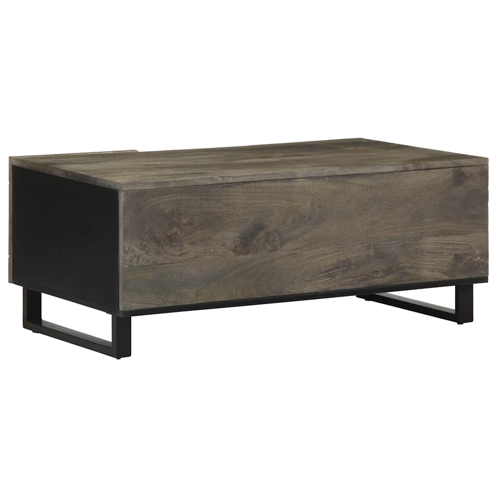  Coffee Table, Black, 100x54x40 Cm, Solid Mango Wood