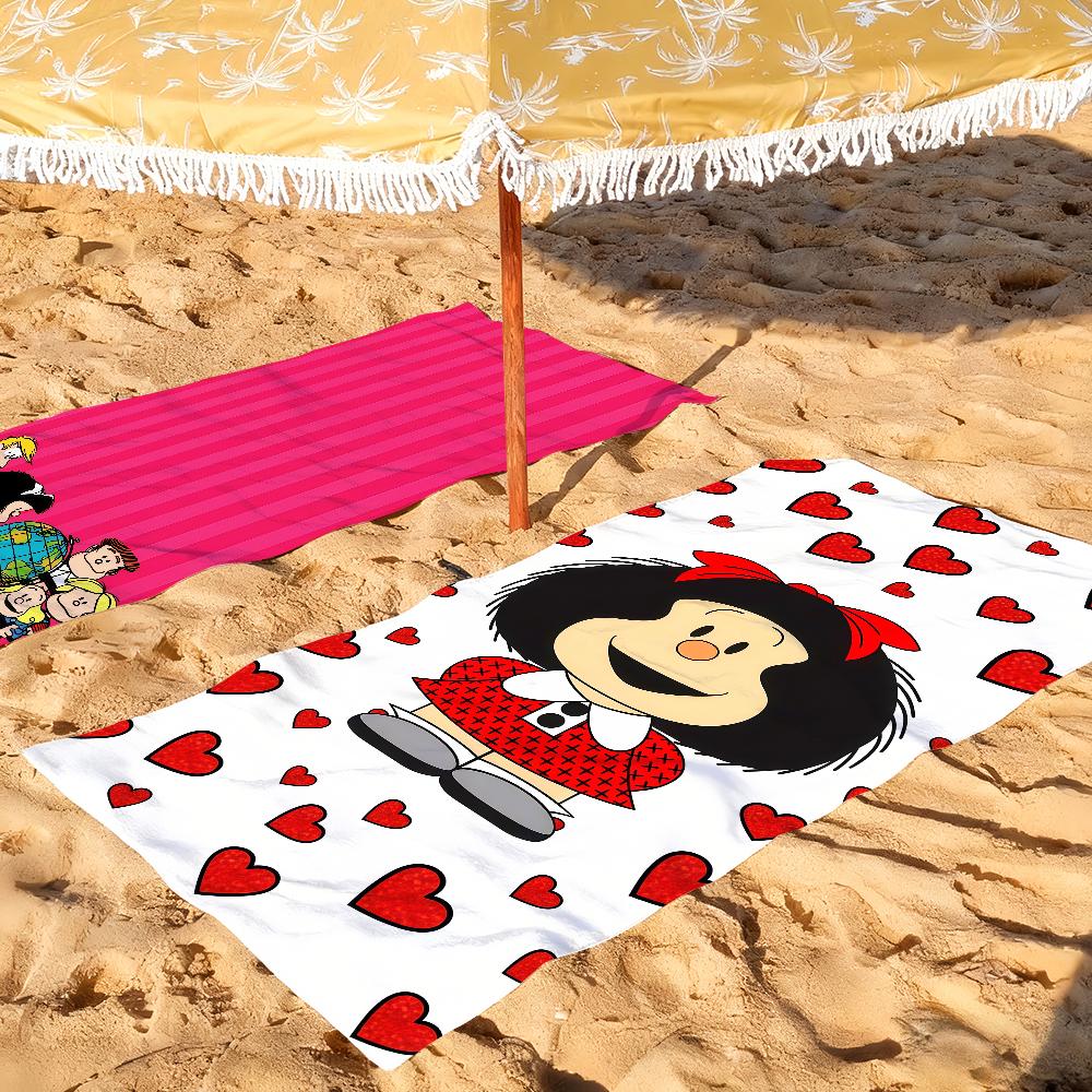 Asciugamano M-Mafalda Cartone Animato Carino Asciugatura Rapida Asciugamani da Spiaggia Sono Adatti Per Piscine Campeggio Yoga e Palestra