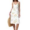 Women's Spaghetti Strap Backless Bow Loose Casual Beach Holiday Dress Sundress