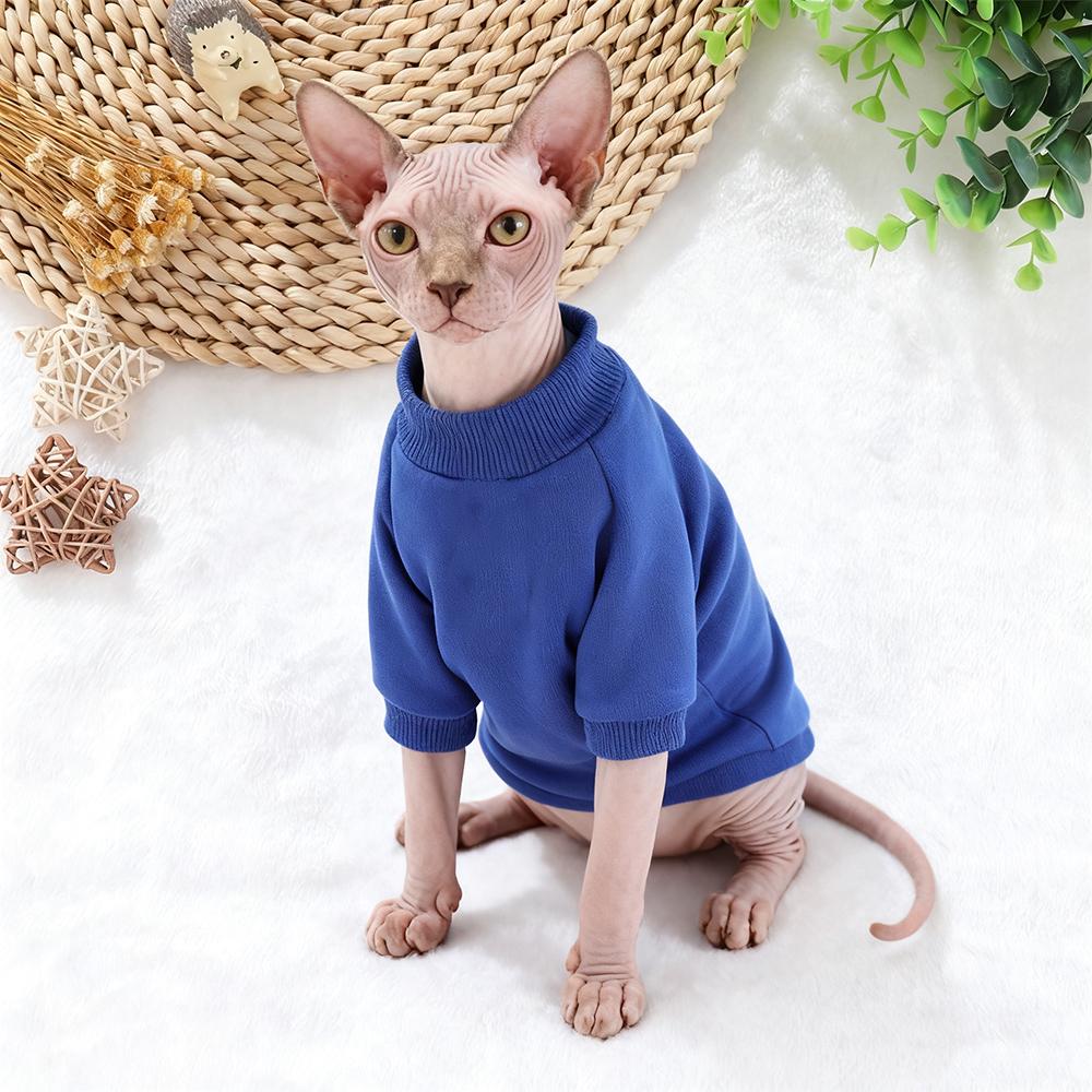Spring Autumn Fleece Sphynx Cat Hoodie Classic Solid Pet Sweater for Cats Gotas Chinchilla Pullovers Mascotas Clothes Outfits