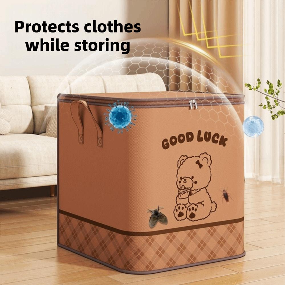 Non-woven Fabric Clothes Quilt Storage Bag Large Capacity Dust-proof Luggage Clothes Organizer Cute Folding Closet Organizer