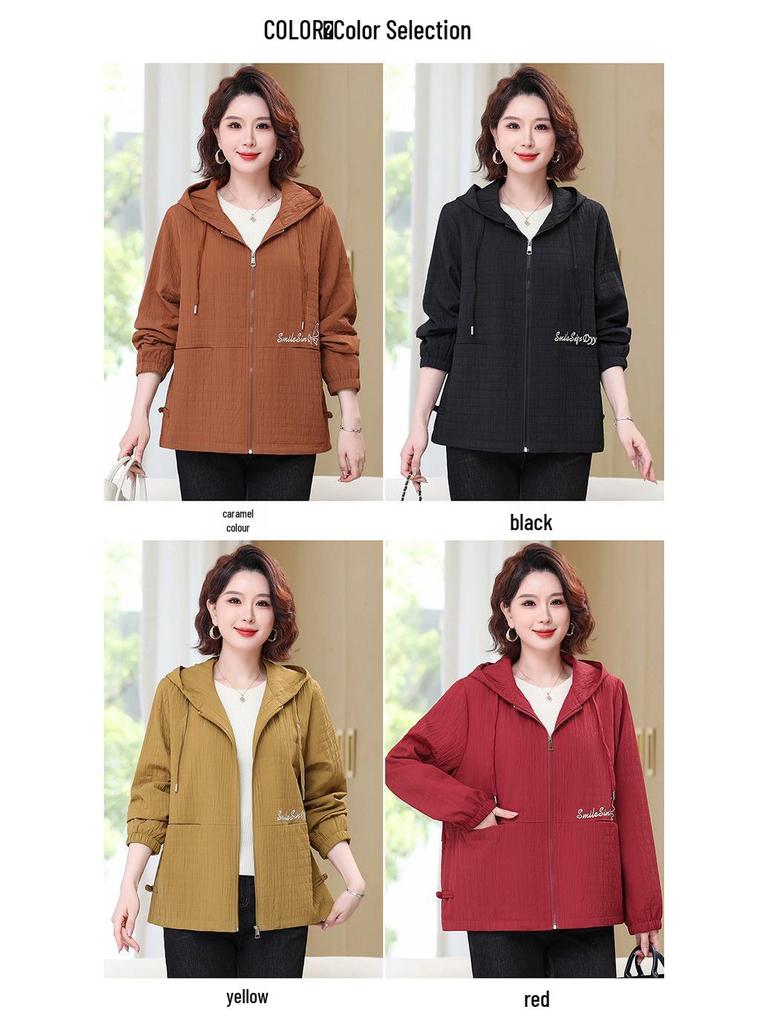Elegant Mid-Length Trench Coat for Middle-Aged & Elderly Women - 2025 Spring & Autumn Fashion Collection