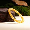 Festive Gifts Yellow Crackle Quartz Beaded Bracelet Warm Fashion Jewelry For Men And Women Daily Wear Simple Versatile Accessory