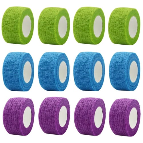 

IPPON Elastic Finger Bandages, 12 Rolls, 2.5cm Wide x 4.5m Long (Stretched), Self-Adhesive, Self-Adhesive, Breathable, Self-Tearable, Multi-Functional