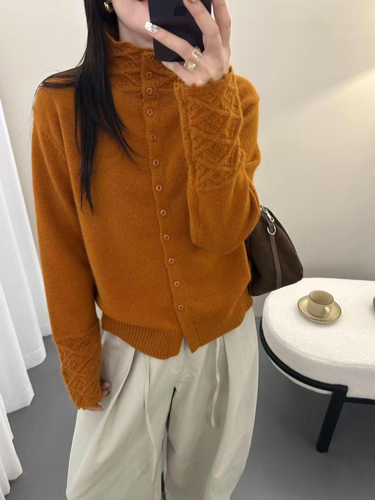 Women's Jacquard Half-High Collar Knit Sweater - Soft, Skin-Friendly Pullover, Popular In Live Broadcasts