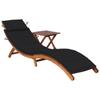 Day and Night - Day and Night Garden Lounger with Table and Cushion In Solid Acacia Wood