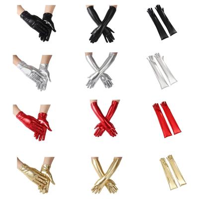 Metallic-Handschuhe für Frauen und Mädchen für Themenpartys, angenehm zu tragen, elastisch, Nachtclub, Stretch-Handschuhe, Sommer