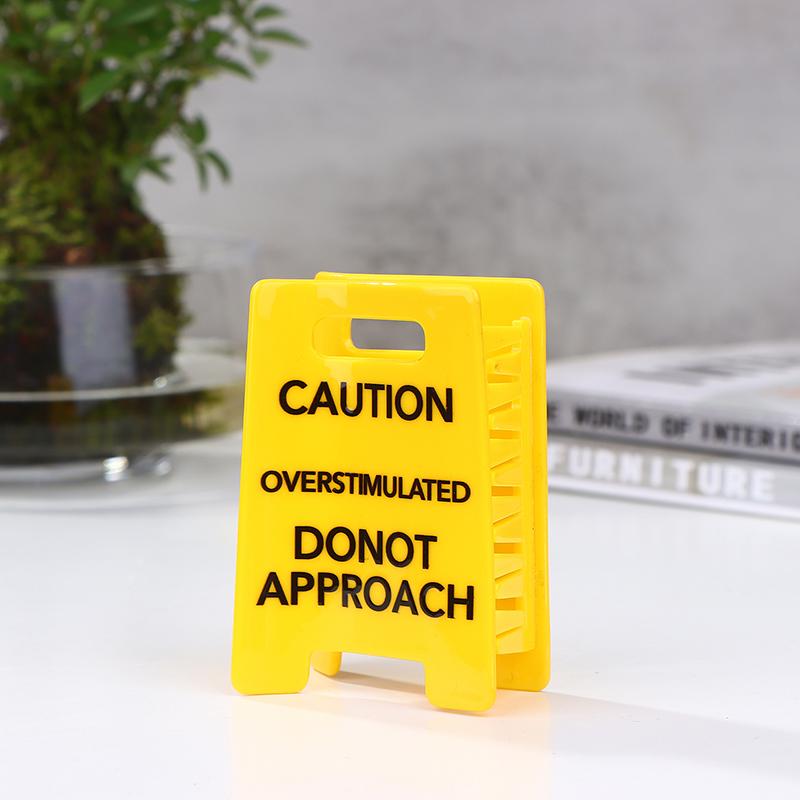 Overstimulated Caution Sign Hair Claw Clip,Yellow Caution Hair Clip,Do Not Approach Sign Hair Claws Hair Clips,Funny Gag Gift Fo
