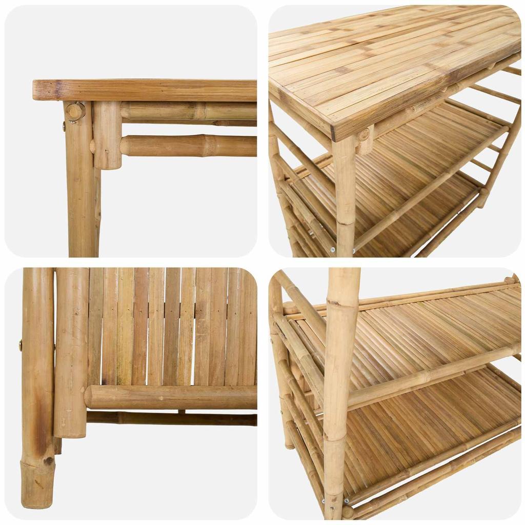 Outdoor Bartisch Natur 110 x 50 x 105 cm Bambus