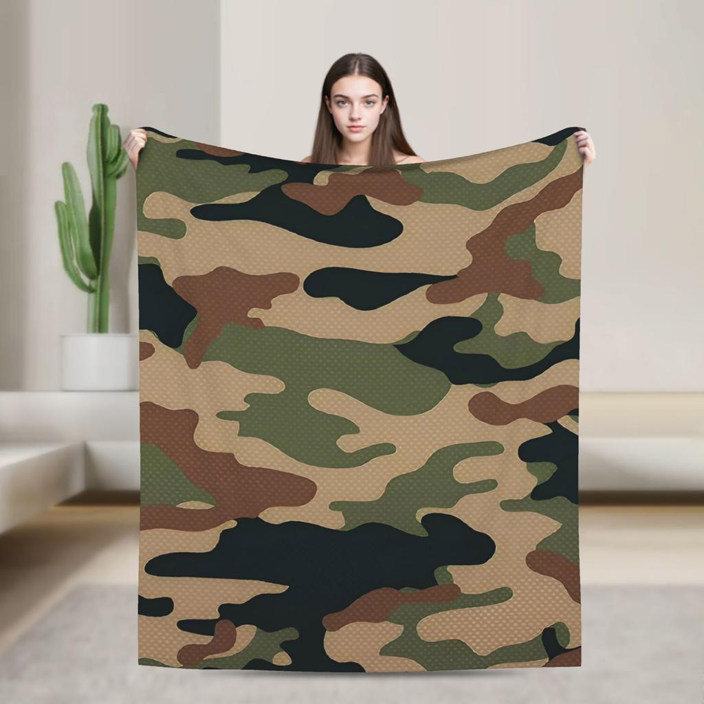 Coperte di Flanella Mimetica Invernali Calde Morbide Plaid per Bambini Adulti Moda da Esterno Copriletto Copri Divano Letto