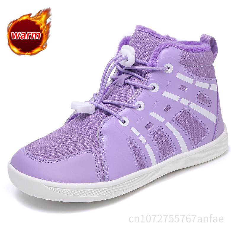 Jungen Mädchen Schneestiefel Wasserdicht Winterschuhe Kinder Barfußschuhe Winter Weite Zehen Sneakers Warme Schneestiefel Leicht Rutschfest