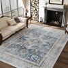 Moroccan Tribal Style Large Area Rug Non-Slip Carpet Hand Washable Polyester Carpet for Living Room Bedroom Decor Floor Mat