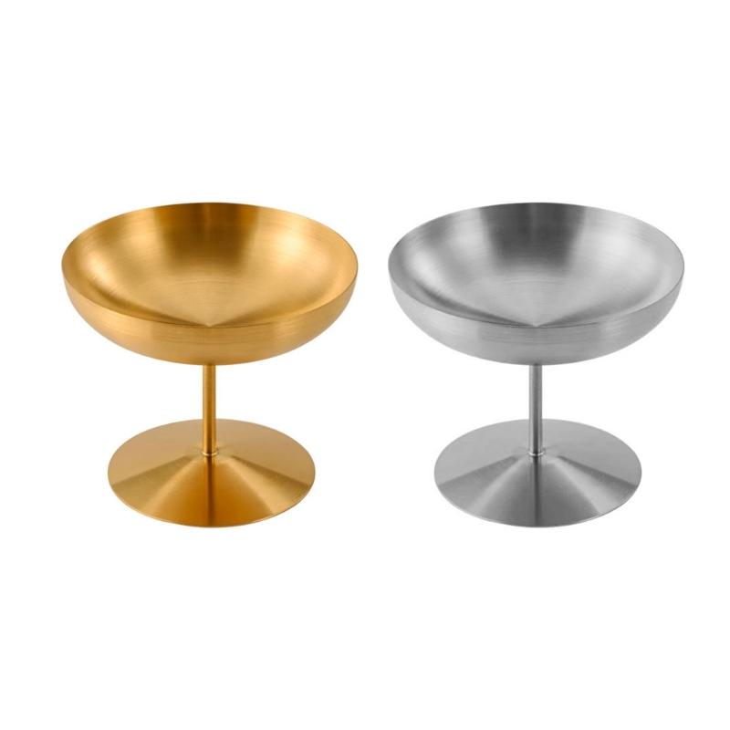 Elegante Retro-Dessertschalen aus Edelstahl mit Fuß 150ml/250ml Fassungsvermögen für Eis Cocktails Salate