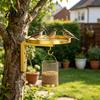 Bird Feeder Hanging Bracket Wall Mounted Bath Feeder, Heavy Duty Metal Birdbath Bowl with Outdoor Hanger Hook, for Garden Yard