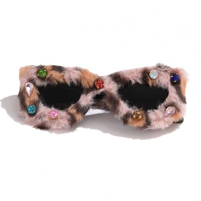 Occhiali da Sole Peluche Diamante Occhio di Gatto alla Moda Occhiali da Sole Concavi a Occhio di Gatto Personalizzati Occhiali Decorativi per Fotografia