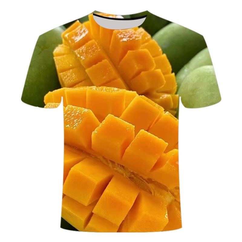 Summer New 3d Printed Fruit Series Casual T-shirt Visual Cool Mango Fashion Short-sleeved Quick-drying Top