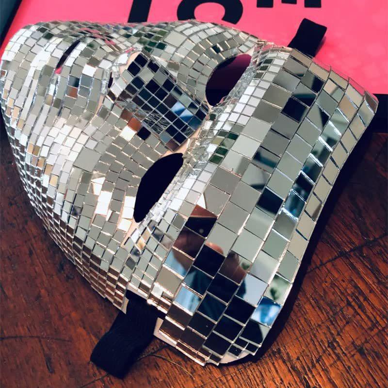 Luxus-Gesichtsmaske Glitzer Spiegel Stil Festival Maskenball Masken Cosplay Halloween Party Nachtclub Maske Form Home DJ Dekor