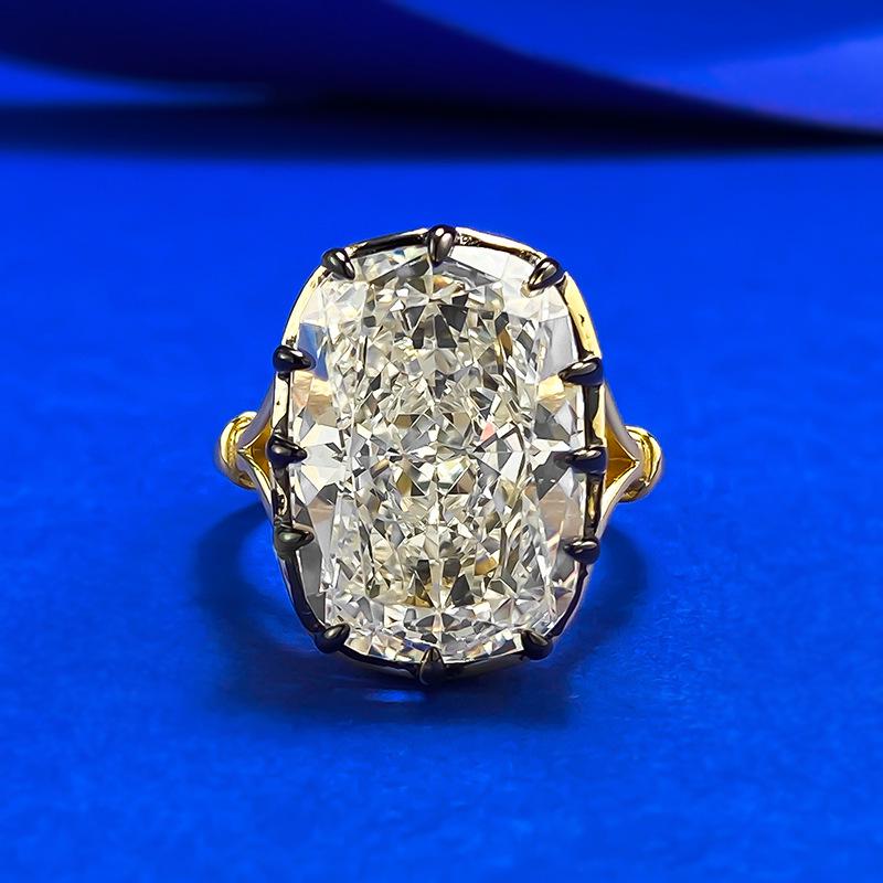 

Xian Can Jewelry 2026 12x17мм Цвет G Квадратное кольцо Цветок льда с высокоуглеродистым бриллиантом, Роскошный европейско-американский дизайн Size 6