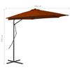 300x230 Cm Steel Mast Sun Umbrella In Terracotta Brown