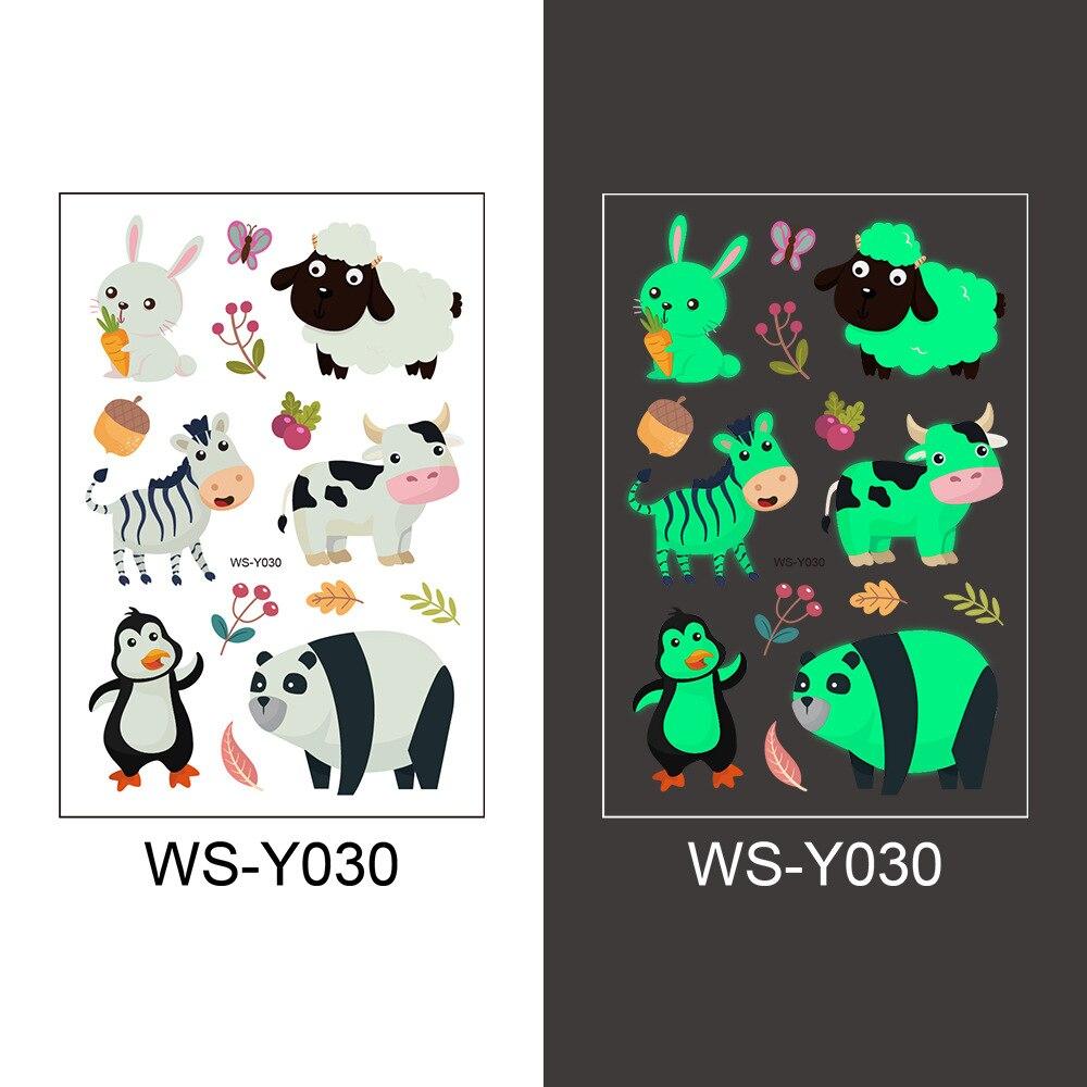 Kids Tattoo Stickers Luminous Temporary Fake Tattoos Glow Paste on Face Arm Leg for Children Body Art Mermaid Sticker