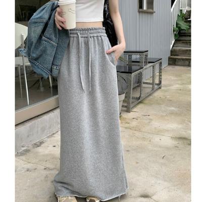 High Waisted Midi Skirt for Women Summer Design Sense Niche Hip Hugging Mid Length A-line Skirt