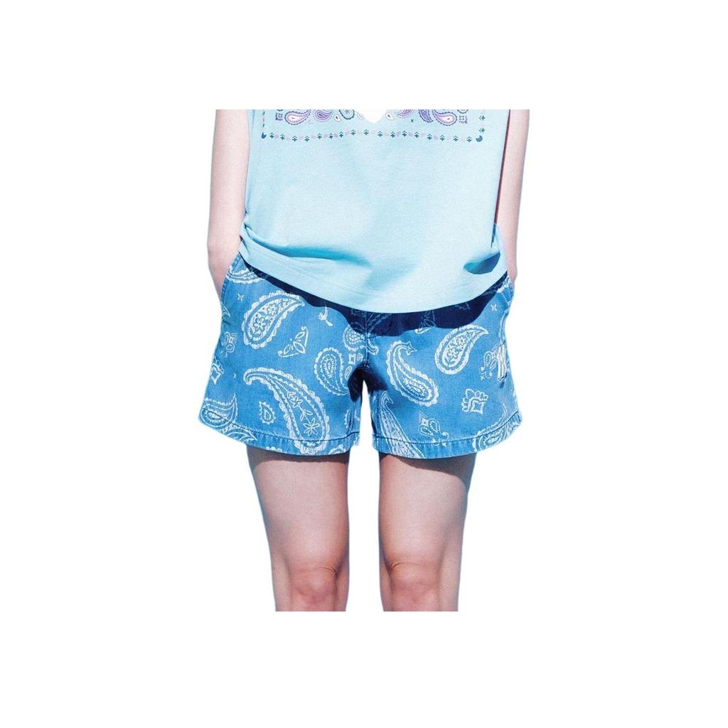 New MLB PAISLEY Paisley Collection MONOGRAM New York Yankees Casual Shorts Women's Blue 3FDPI0133-50SBL