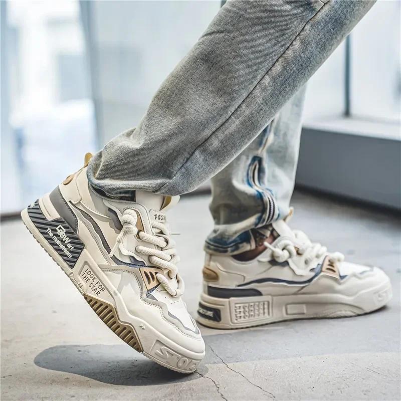 Fashion Fashion Men's Shoes Lace-up Sneakers Men Platform Mesh Casual Shoes Outdoor Comfortable Soft Soled Running Shoes Tênis Masculino