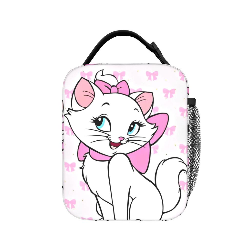 Maries Cat Insulated Lunch Bags Leakproof Cute Cartoon Cat Lunch Container Thermal Bag Tote Lunch Box College Travel Men Women