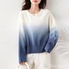 Blue Beryl Knit Top Gradient Sweater BB065-BL-L