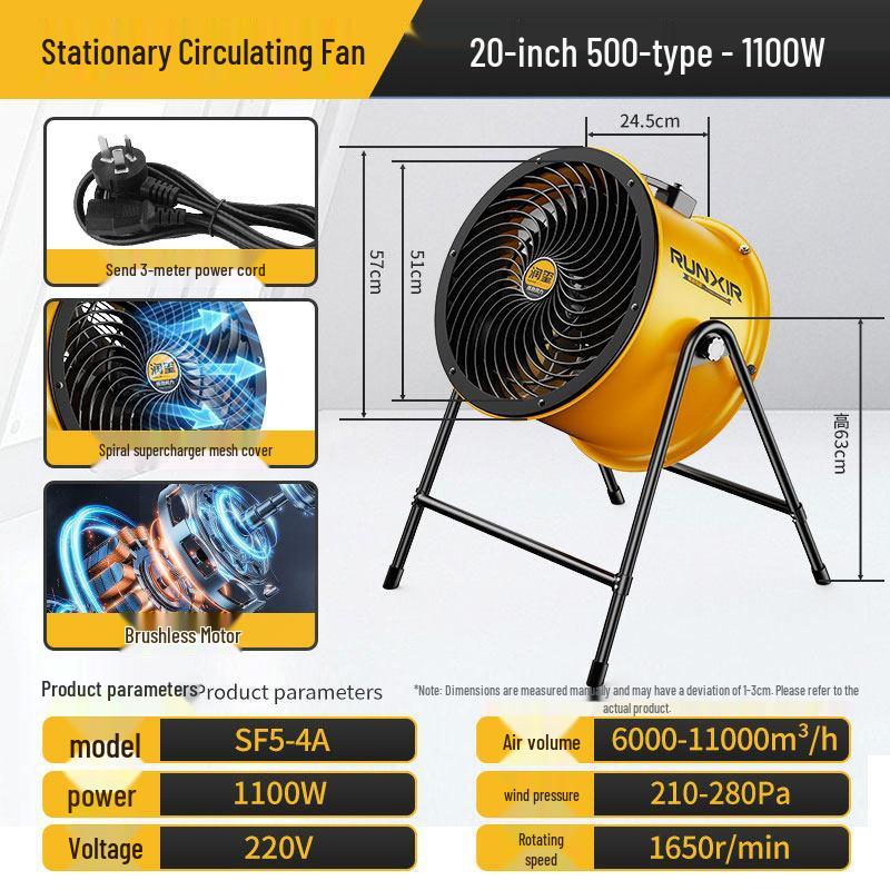 Ventilador de Piso Axial Industrial de Alto Rendimiento para una Circulación de Aire Óptima