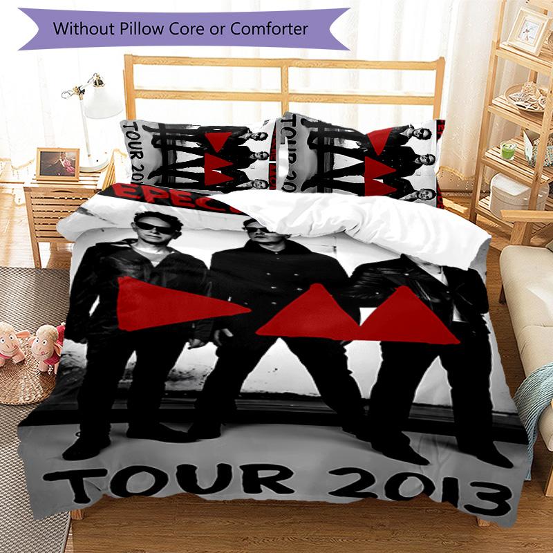 3pcs Depeches Band Mode pattern bedding set duvet cover set includes duvet cover &pillowcases, perfect all season bedroom decoration & gift