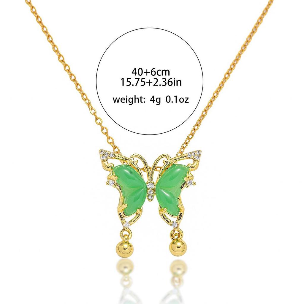 Women's Butterfly Zirconia Clavicle Necklace: Elegant, Fashionable, Titanium Steel Jewelry