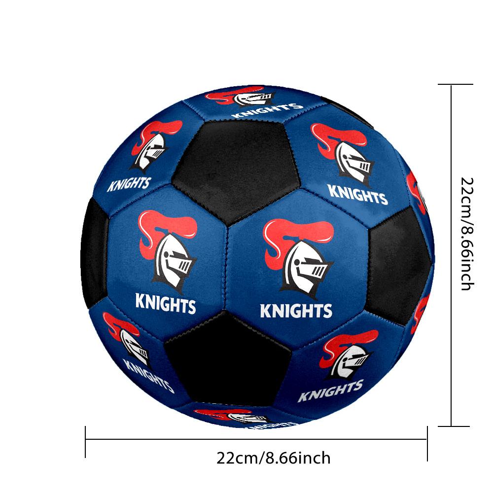 Newcastle Knights Size 5 Soccer Ball, Machine-Stitched PVC, Durable & High Bounce, All Ages Fit, Fan Merchandise, Matches & Outdoor Use.