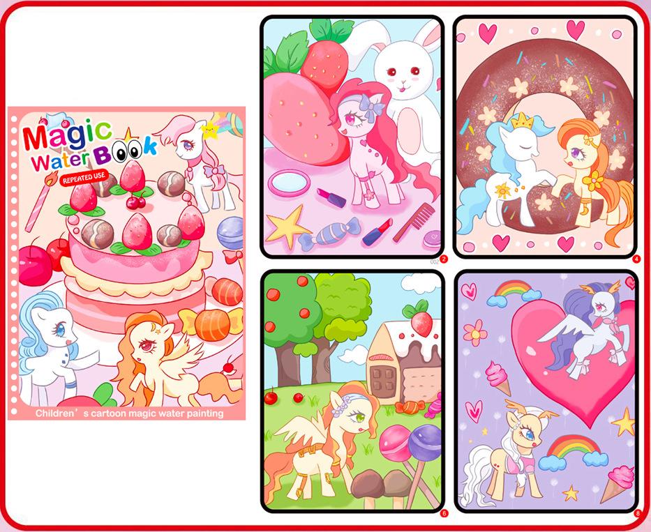 Kinder magisches Wassermalbuch wiederholbares Graffiti Puzzle Bild Szene Früherziehung kognitives Zuordnen für Kinder Malgeschenk