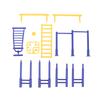 1/12 Dollhouse Park Fitness Equipment Model Dollhouse Simulation Sportscene Ornament Micro Scene Construction Props Pretend Toy