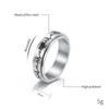Titanium Steel Rotating Electrocardiogram Couple Ring, Heartbeat, Decompression, Stainless Steel Matching Ring, Hand Jewelry