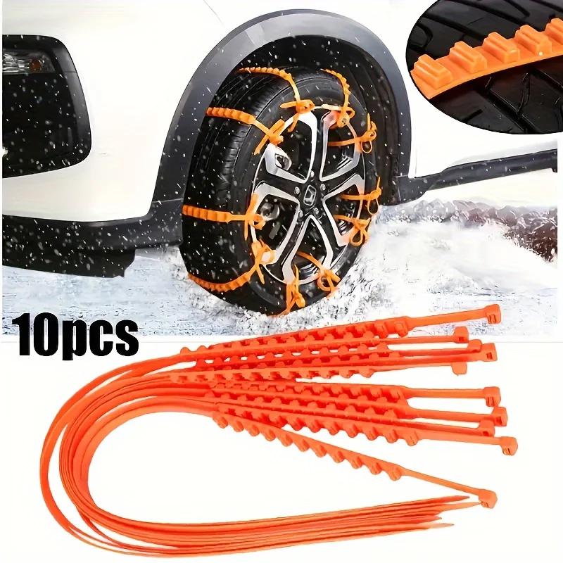 10pcs Car Anti-skid Chain - Winter Snow and Muddy Road Track Tire Anti-skid Chain, Rolling Belt, Universal Car Type