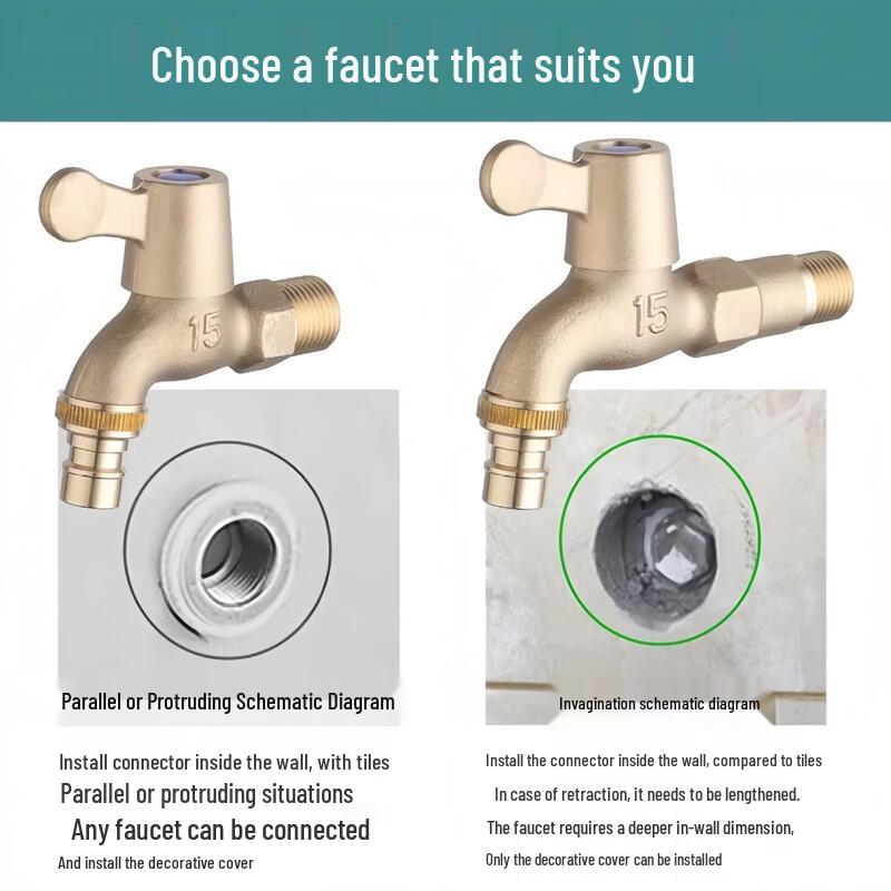 TLXT Extended Quick-Open Dual-Use Washing Machine Faucet