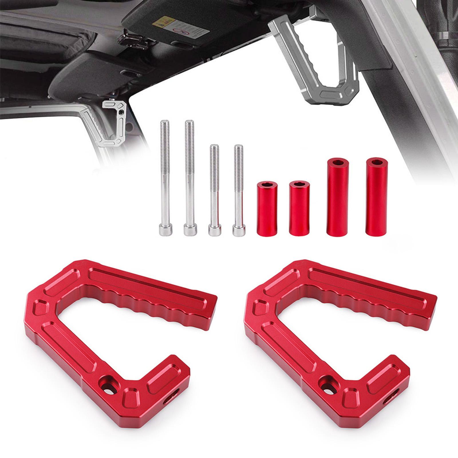 Aluminum Grab Handles Supplies for Jeep Wrangler JK 2007-2018 2PCS красный