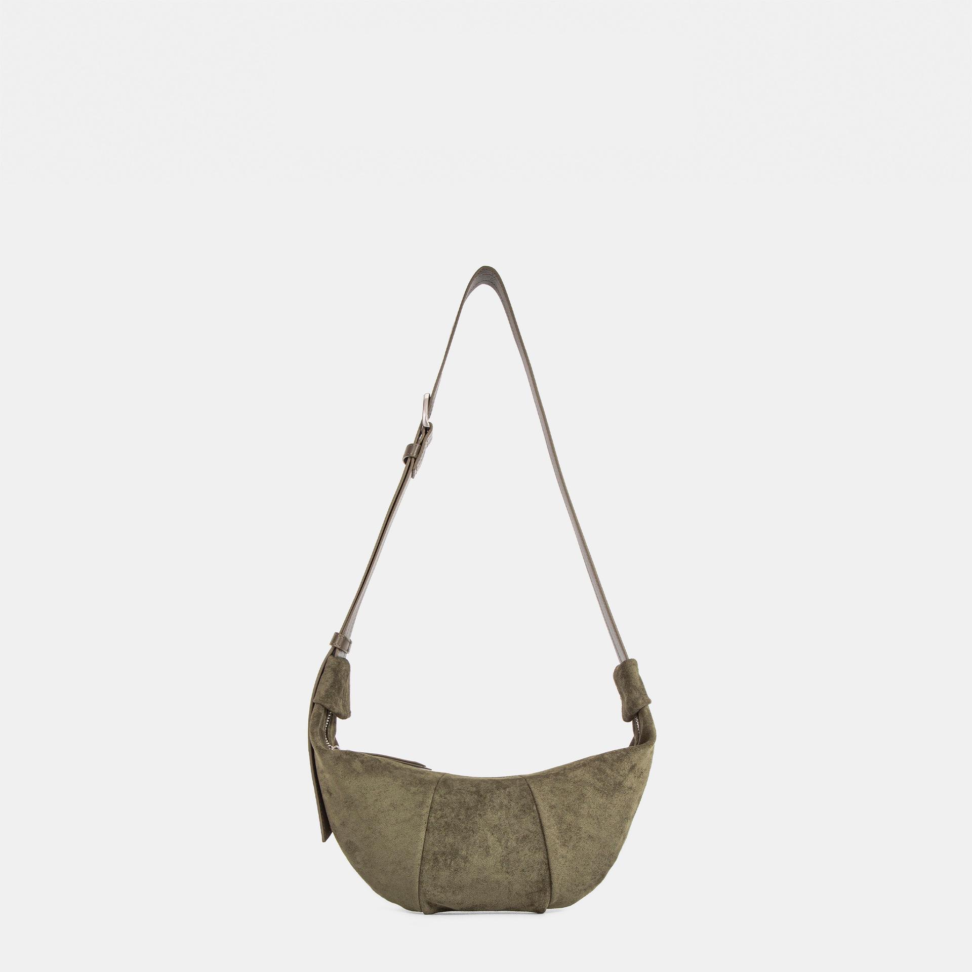 Croissant Bag High Mercerizing Craft Adjustable Shoulder Strap Crossbody Bag 37*5*16cm комбу зеленый