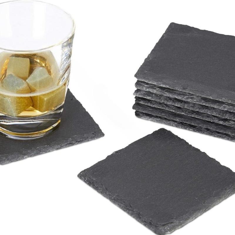 Whisky Naturstein Untersetzer Hitzebeständiger Untersetzer Bar Untersetzer, Hitzebeständige Matte für Hochtemperatur Haushalts-Teetasse