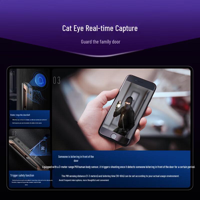 KAADAS K20 Pro Smart Fingerprint Door Lock with Sentry Peephole