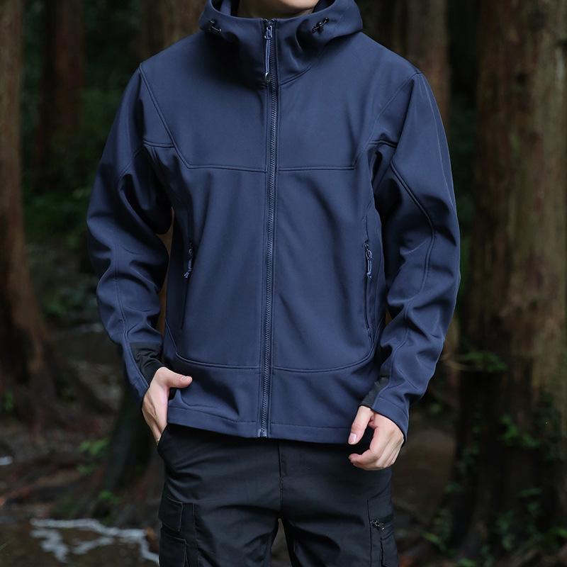 Cross-Season Outdoor Windbreaker: Hooded, Tactical Softshell Jacket for Autumn and Winter