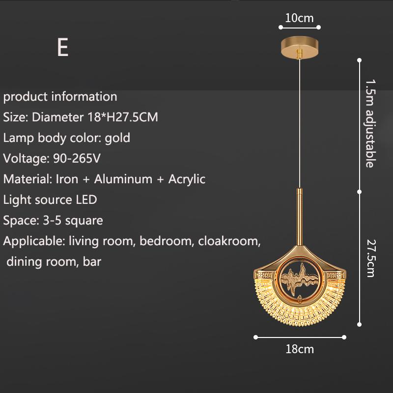 Nordic LED Pendant Lamps Crystal Series Chandelier Fashion Luminaria For Bedroom Restaurant Lighting Home Decors Lamp Lustre Art