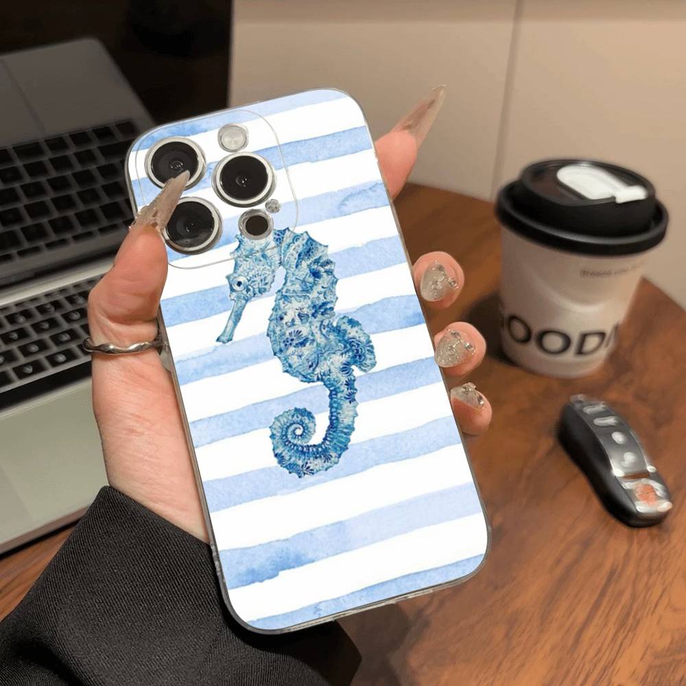 Niedliches Meeresleben, Krabben, Hummer Für IPhone 17 16 15 14 13 12 11 Pro Max Plus Transparente Weiche TPU Handyhülle