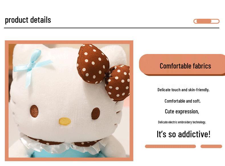 Hello Kitty Cocoa Tea Plush Doll - KT Cat Gift for Children