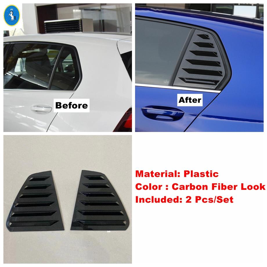 Auto Rear Tail Window Louver Shutter Side Vent Panel Cover Trim For VW Golf 8 MK8  - 2025 Black / Carbon Fiber Accessories Carbon Fiber Look