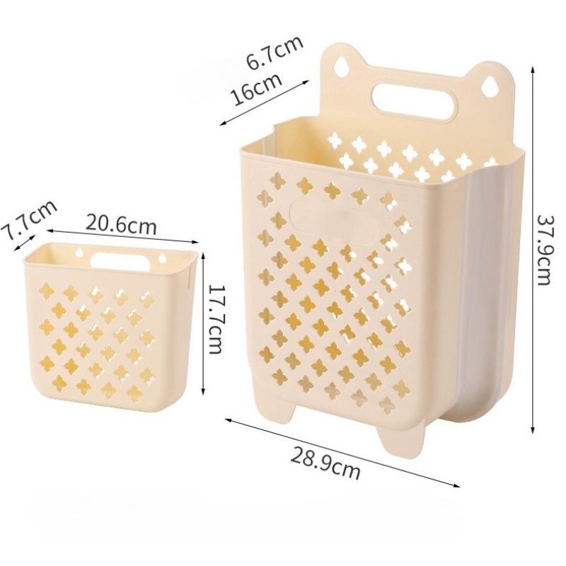 Foldable, Hollow, Breathable, Wall-mountable, No-drill Household Laundry Basket